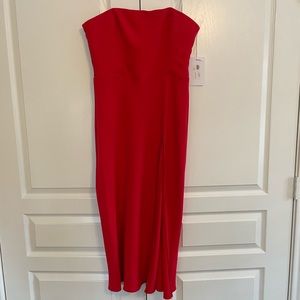 Amanda Uprichard Mandy MIDI Dress in Lipstick Size M NWT
